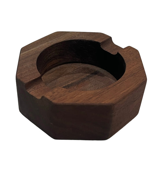 Octagon hardwood ashtray