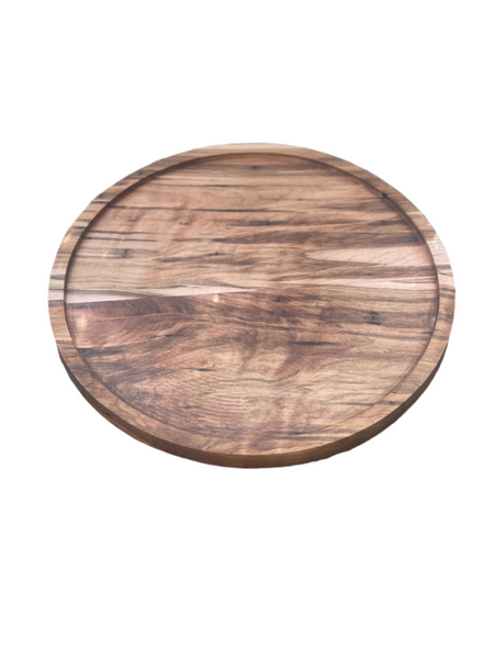 Hardwood Circle Cutting Board with lip