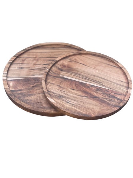 Hardwood Circle Cutting Board with lip