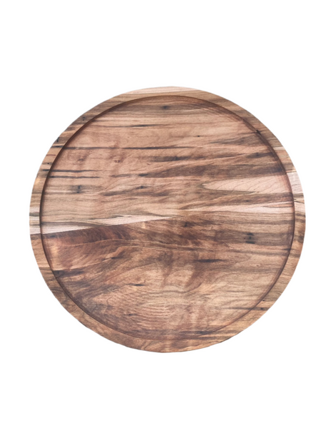 Hardwood Circle Cutting Board with lip