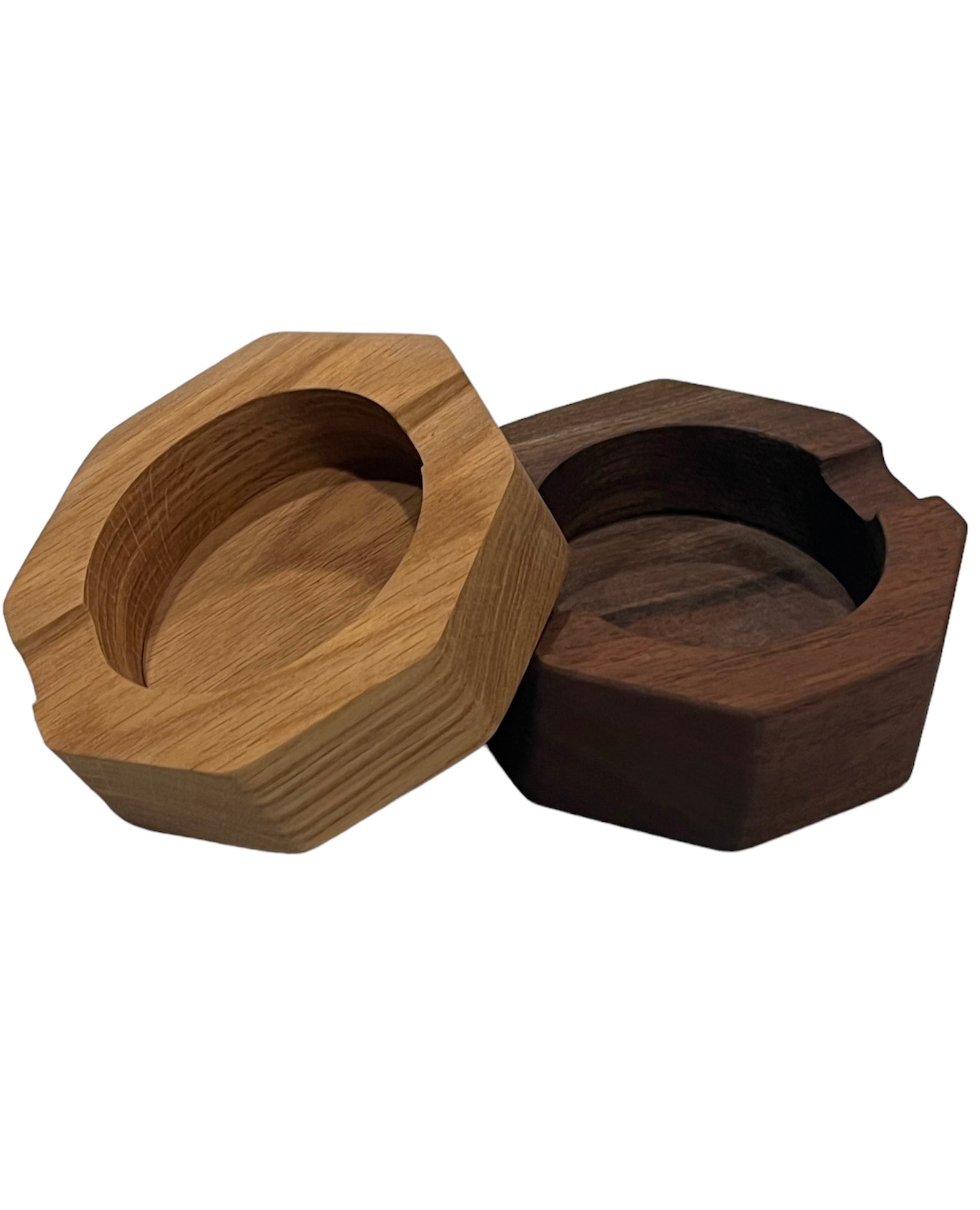 Octagon hardwood ashtray