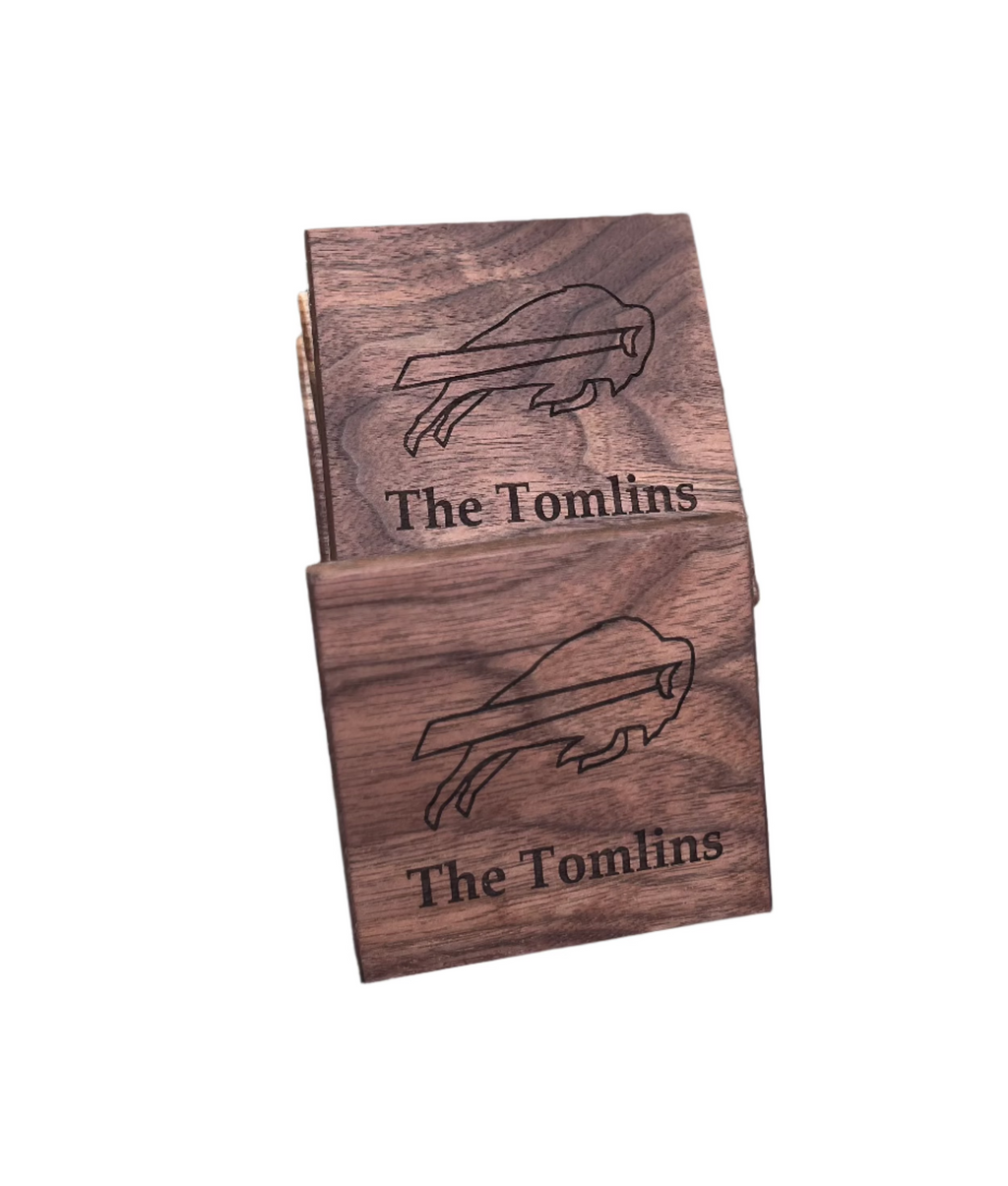 Custom Engraved Hardwood Coasters