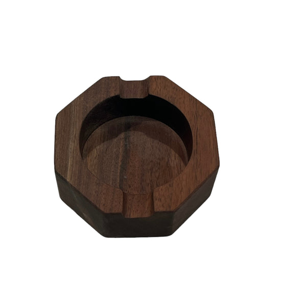 Octagon hardwood ashtray