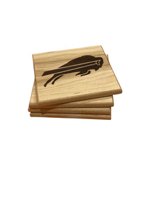 Buffalo Engraved Hardwood Coasters-Set of 4