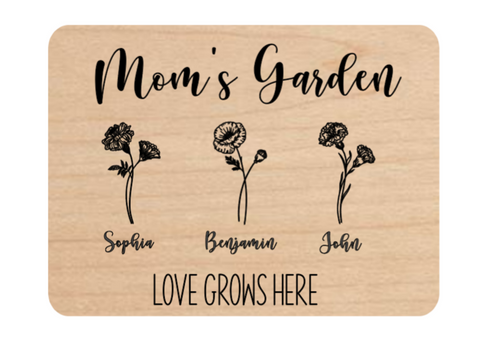 Mother's Day Cutting Board, Mom's Garden, Grandma's Garden