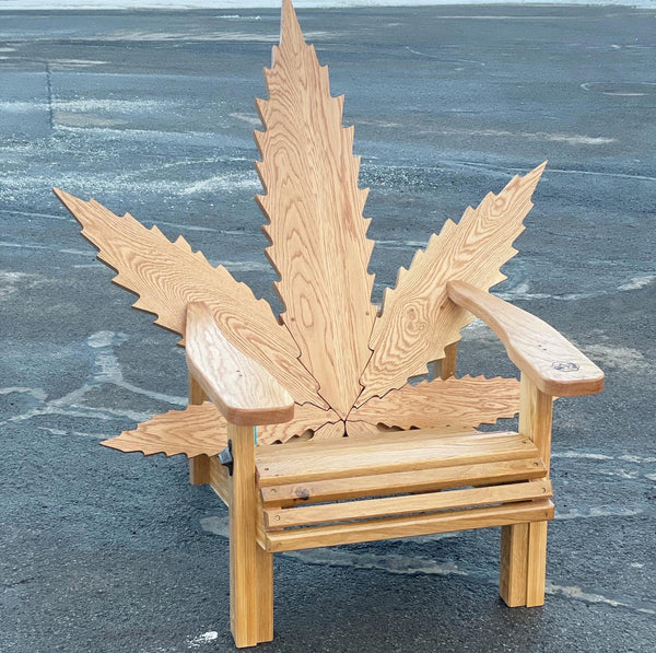 Marijuana Leaf Adirondack Chair, Pot Leaf, Smoking Chair