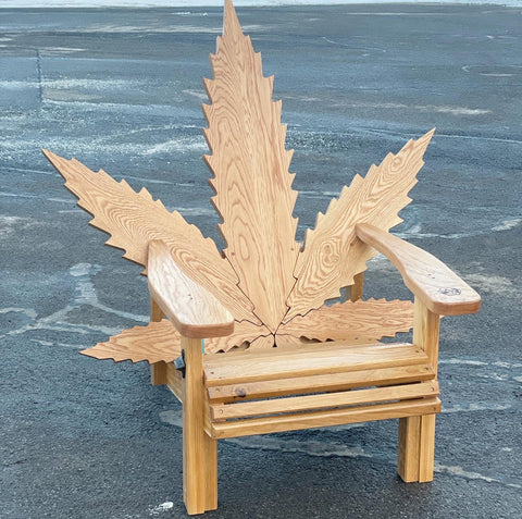 Marijuana Leaf Adirondack Chair, Pot Leaf, Smoking Chair