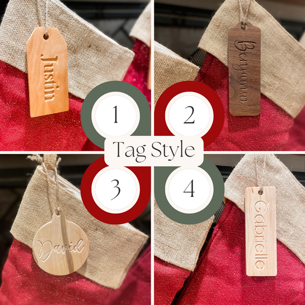 Custom Engraved Wood Stocking Tag