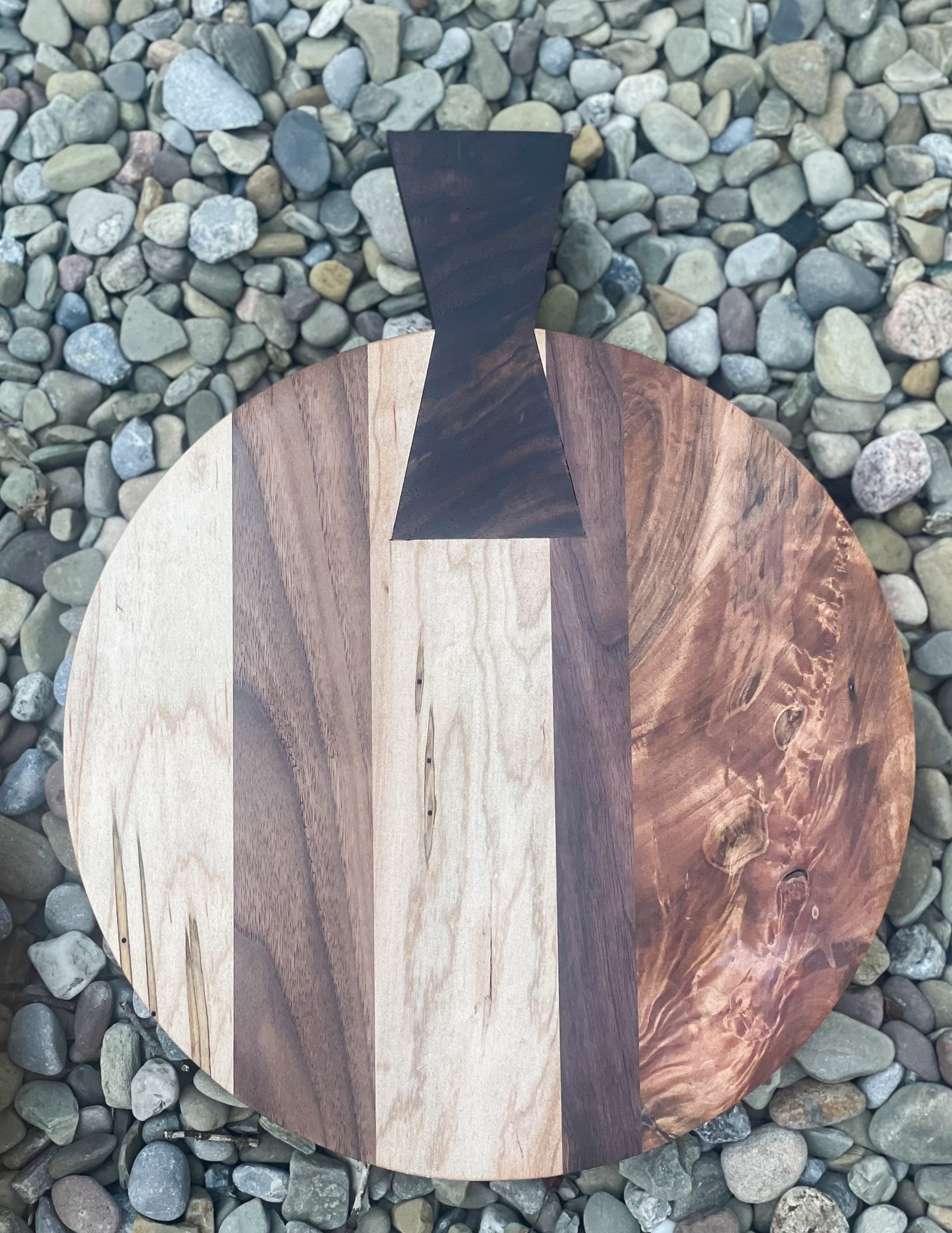 Ambrosia Maple and Black Walnut Dovetail Handle Cutting Board